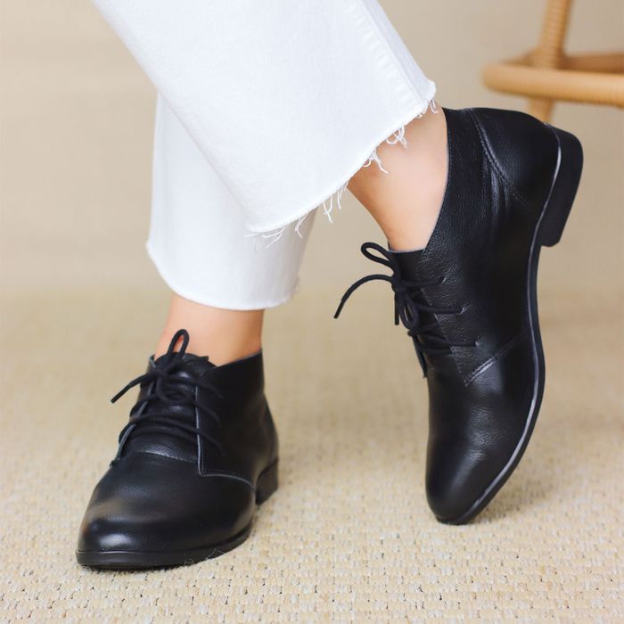Bota Feminina Oxford Couro Preta - Porto - 240-02 - Bubblê