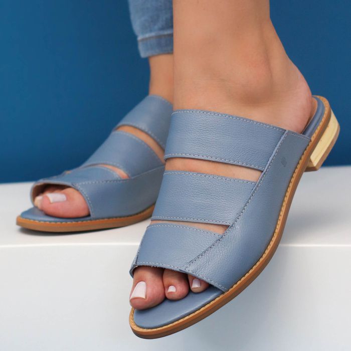 Sandália Rasteira - AFETO - Azul Hortência - 842.3... - Bubblê