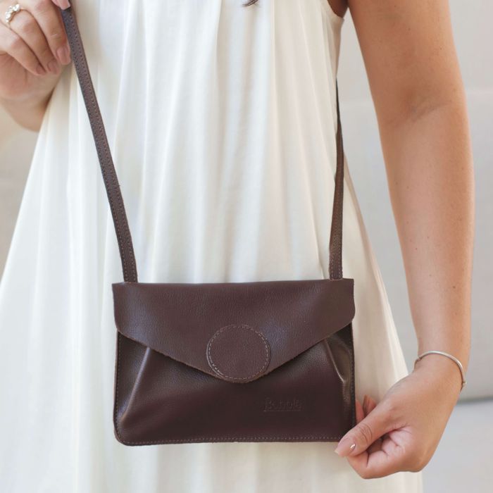 Bolsa de Couro - Carinho - Madeira - Bubblê