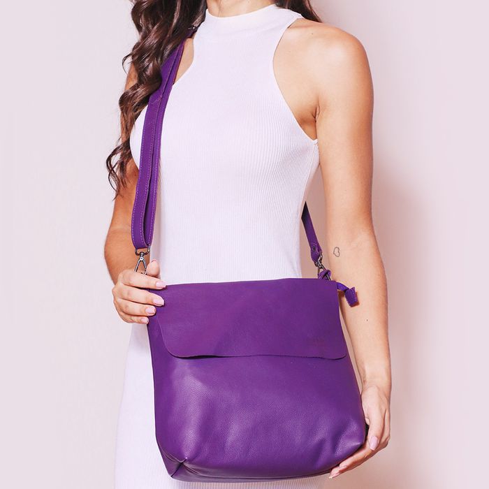 Bolsa de Couro - LOTUS - Violeta - Bubblê