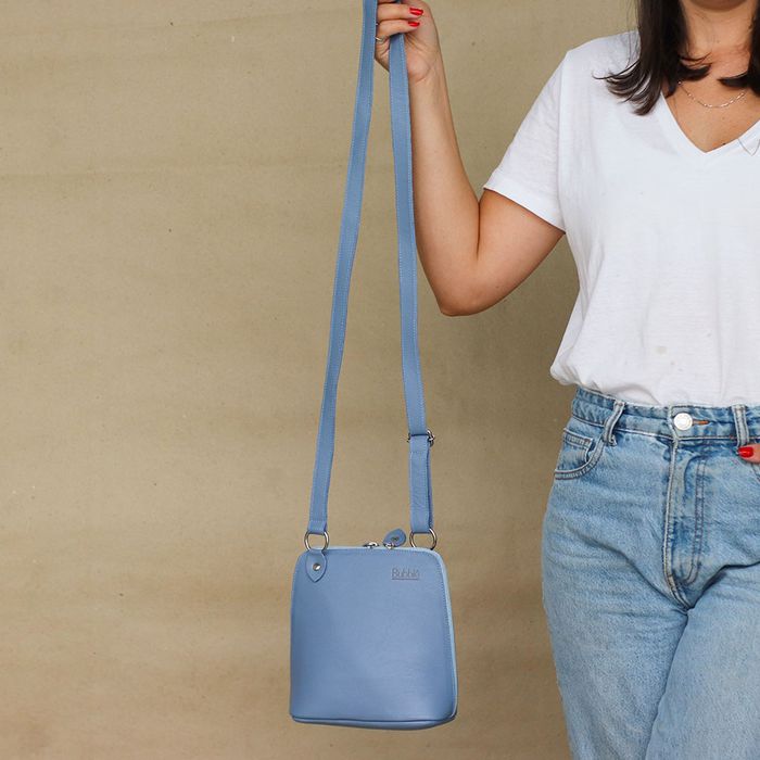 Bolsa de Couro - XODÓZINHA - Azul Hortência - Bubblê