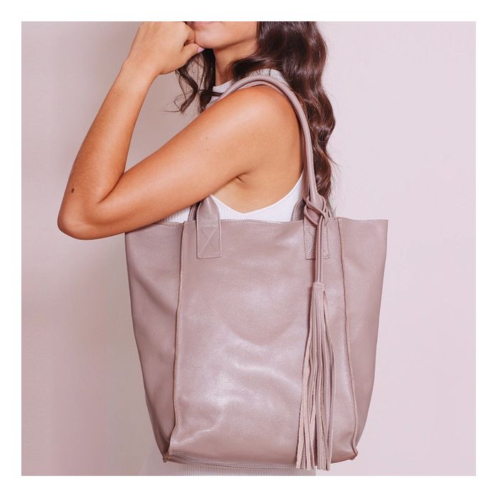 Bolsa de Couro - ÉVORA - Amêndoa - Bubblê