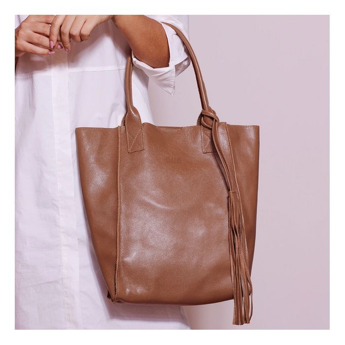 Bolsa de Couro - ÉVORA - Caramelo - Bubblê