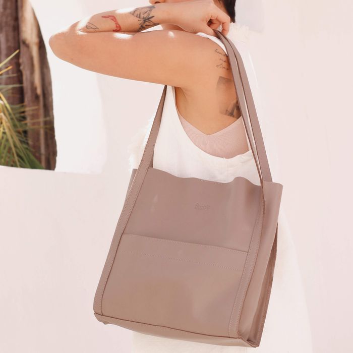 Bolsa de Couro - LITORAL - Amêndoa - Bubblê