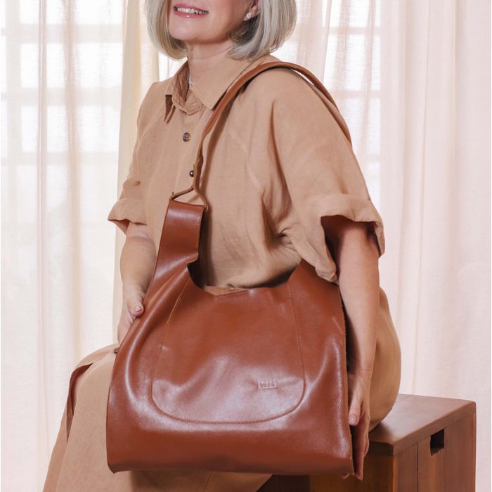 Bolsa de Couro - RELUZIR - Chocolate - Bubblê