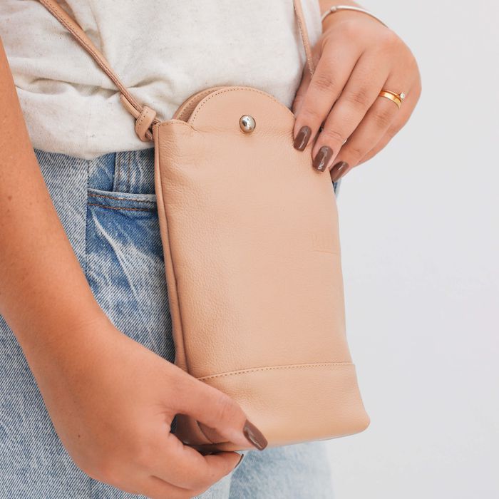 Bolsa de Couro - VIAGEM - Nude - Bubblê