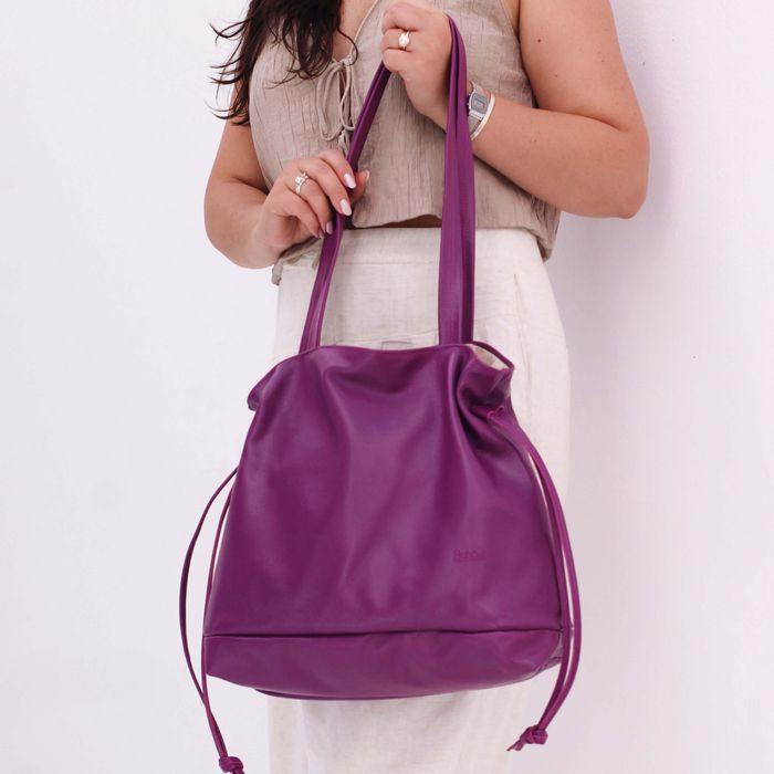 Bolsa de Couro - AURA - Violeta - Bubblê