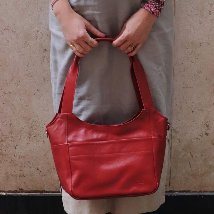 Bolsa de Couro - SONHAR - Vermelha - Bubblê