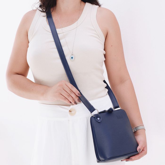 Bolsa de Couro - XODÓZINHA - Azul Anil - Bubblê