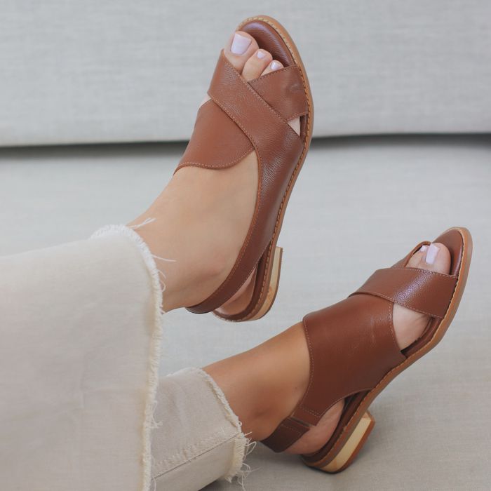 Sandália Rasteira - ALENTO - Chocolate - 842.31 - Bubblê