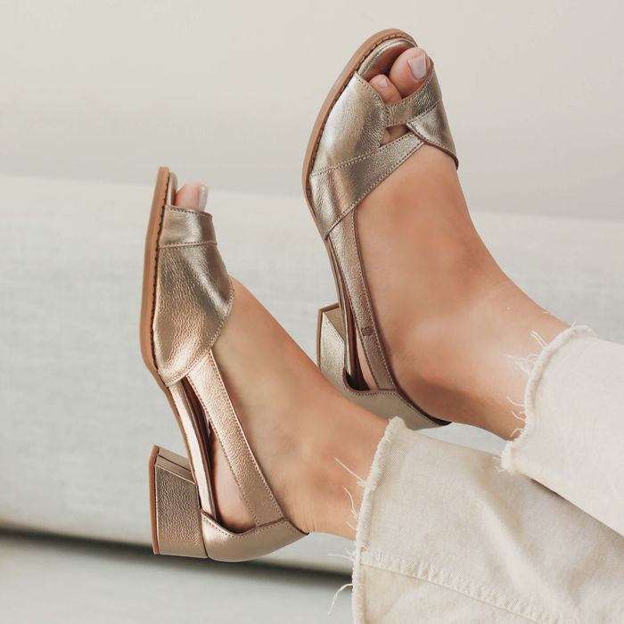 Sapato Peep Toe ENERGIA - Champagne - 965.14 - Bubblê