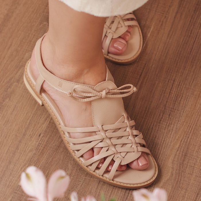 Sandália Rasteira - ESSENCIAL - Nude - 862.05 - Bubblê