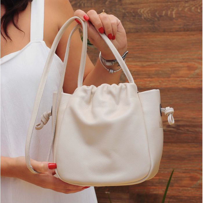 Bolsa de Couro - INSPIRAR - Off White - Bubblê