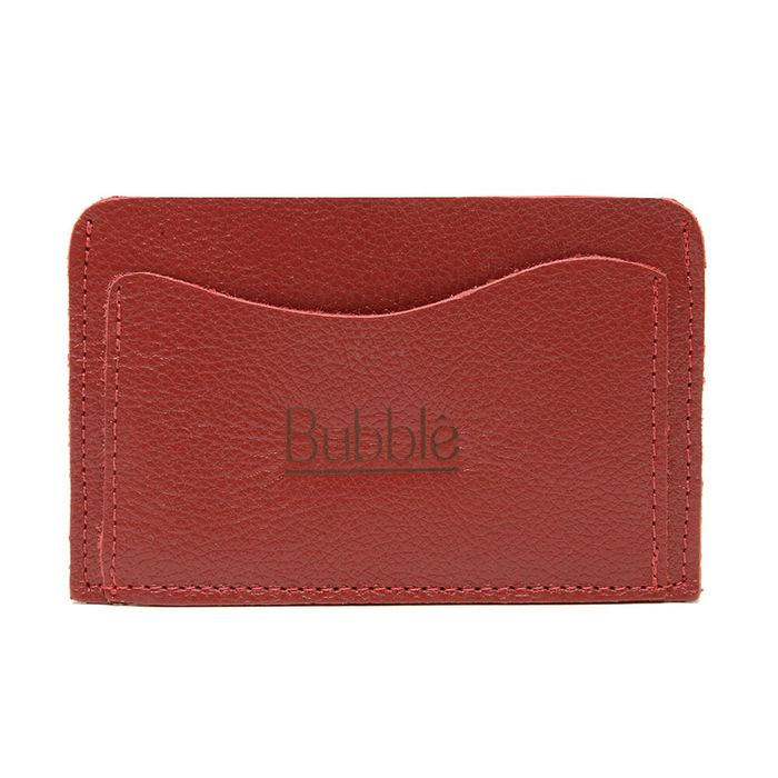 Porta Cartão em Couro Legítimo Bubblê Vermelho - Bubblê