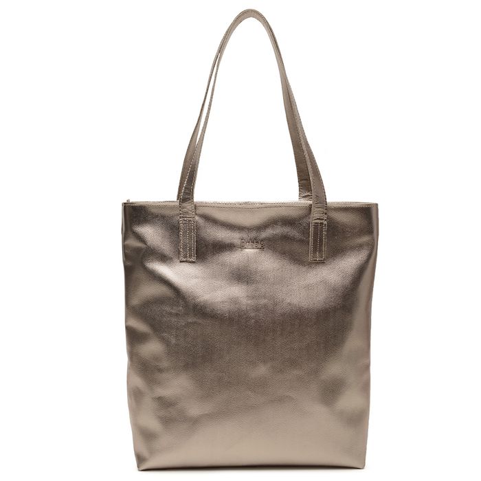 Bolsa de Couro - ENVELOPE - Champagne - Bubblê