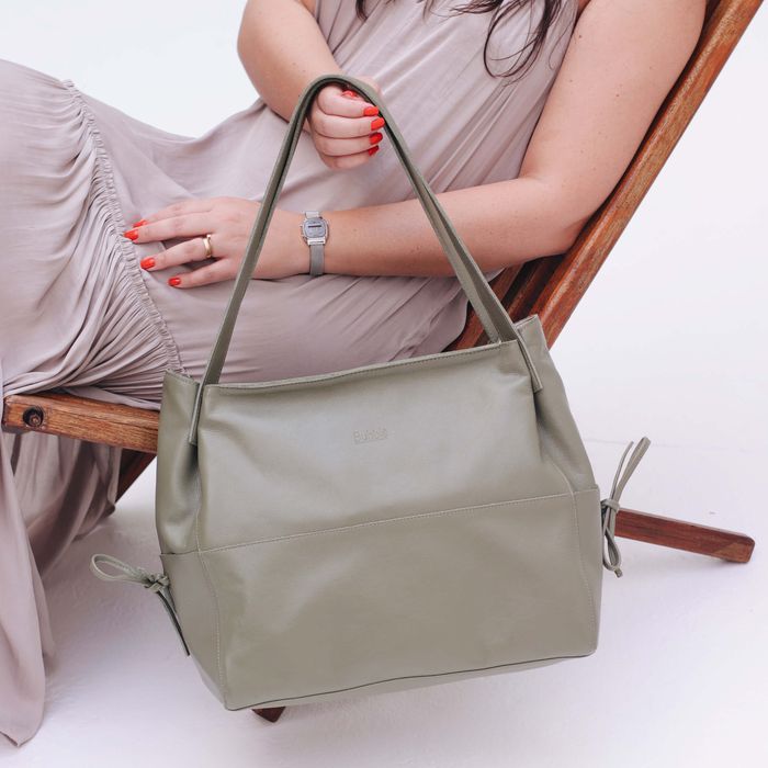 Bolsa de Couro - CONFIAR - Sálvia - Bubblê