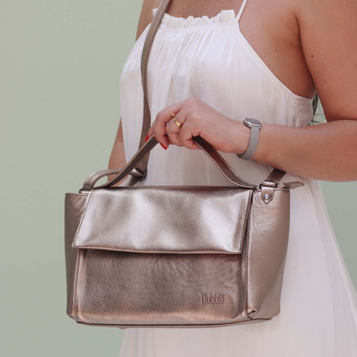 Bolsa de Couro - SERRA - Champagne - Bubblê