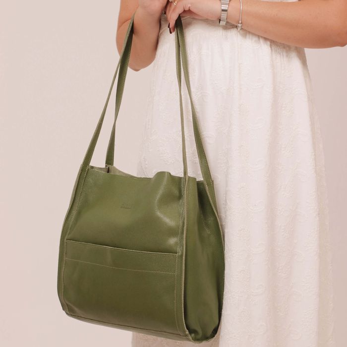 Bolsa de Couro - LITORAL - Verde Cacto - Bubblê