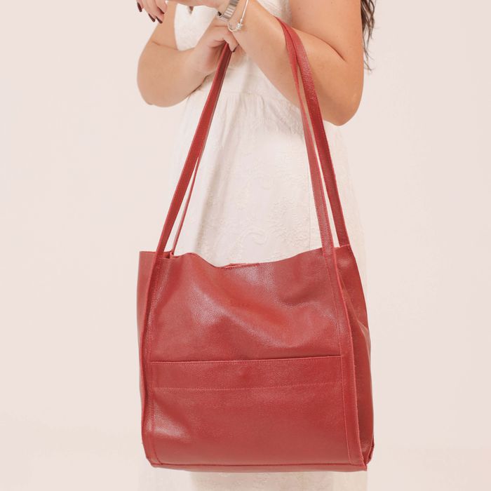 Bolsa de Couro - LITORAL - Vermelha - Bubblê
