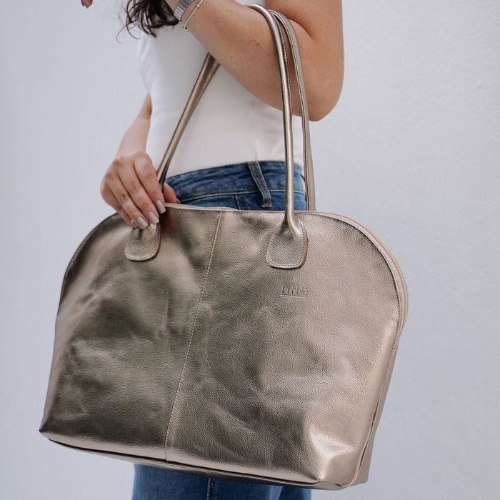 Bolsa de Couro para Notebook MOVIMENTO- Champagne - Bubblê
