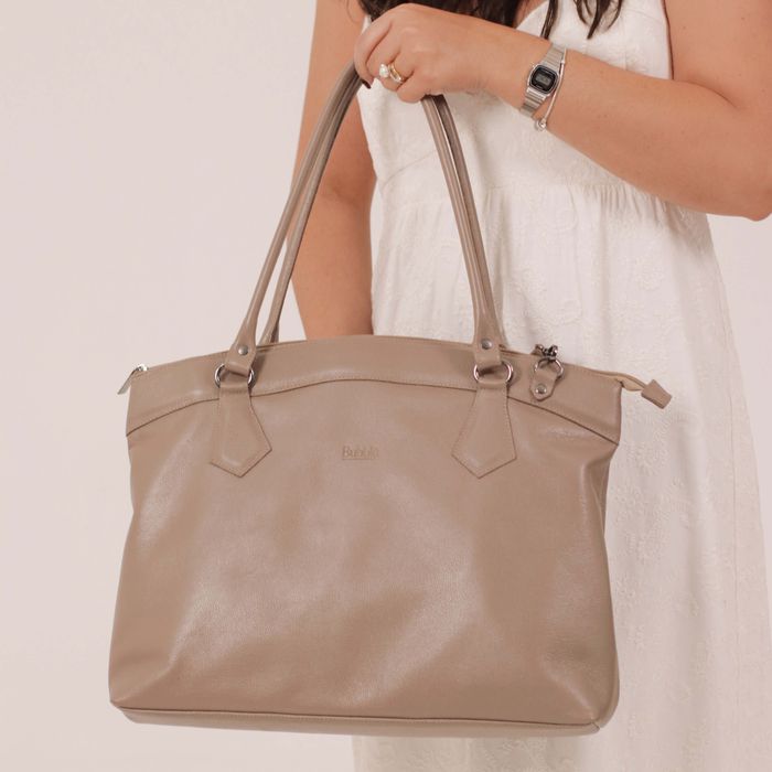 Bolsa de Couro para Notebook ROTINA - Amendoa - Bubblê