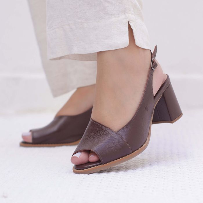 Sandália Peep toe Sossego- Madeira 771.15 - Bubblê