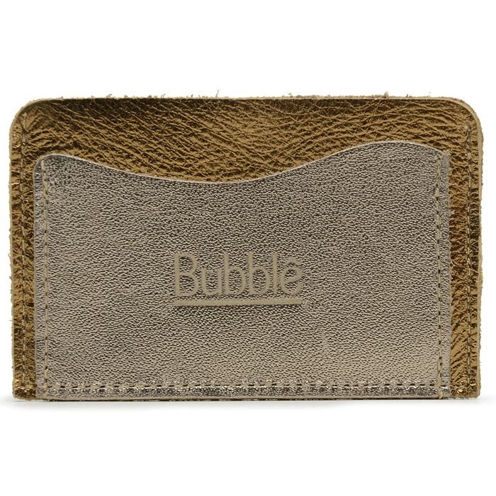 Porta Cartão em Couro Legítimo Bubblê Bronze e Cha... - Bubblê