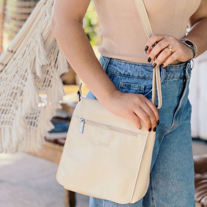 Bolsa de Couro - TRANQUILIDADE - Off White - Bubblê