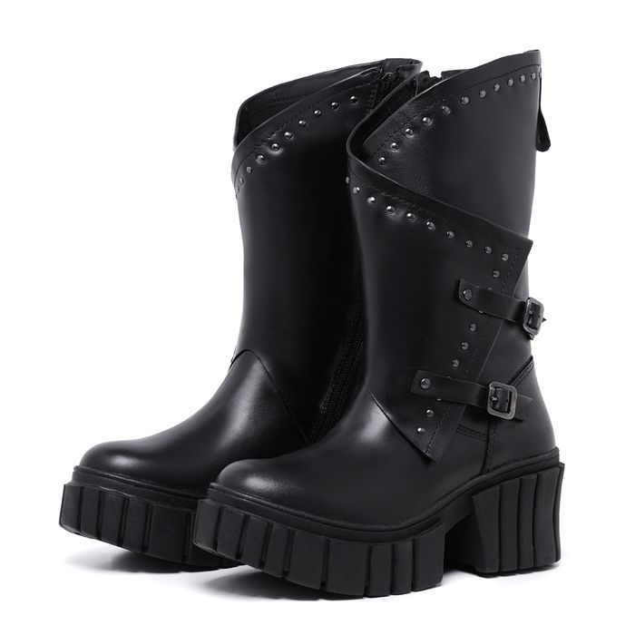 Bota Rocker Couro Tratorada Mah Jinx Preto USE.MAH
