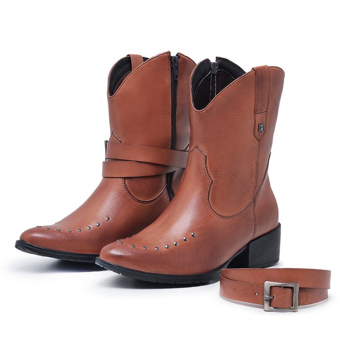 Bota de couro country hotsell