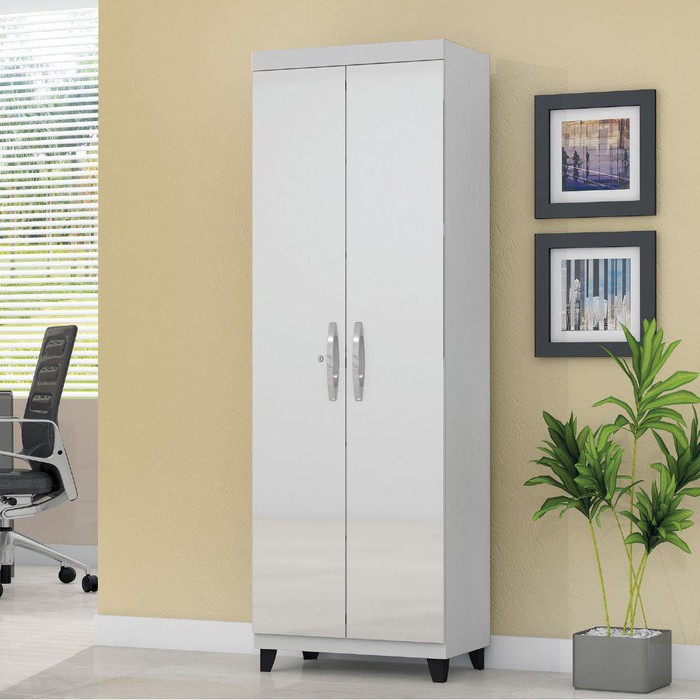 Sapateira Multiuso Valdemoveis Asteca 2 Portas 5 Prateleiras Branco Incasa Moveis