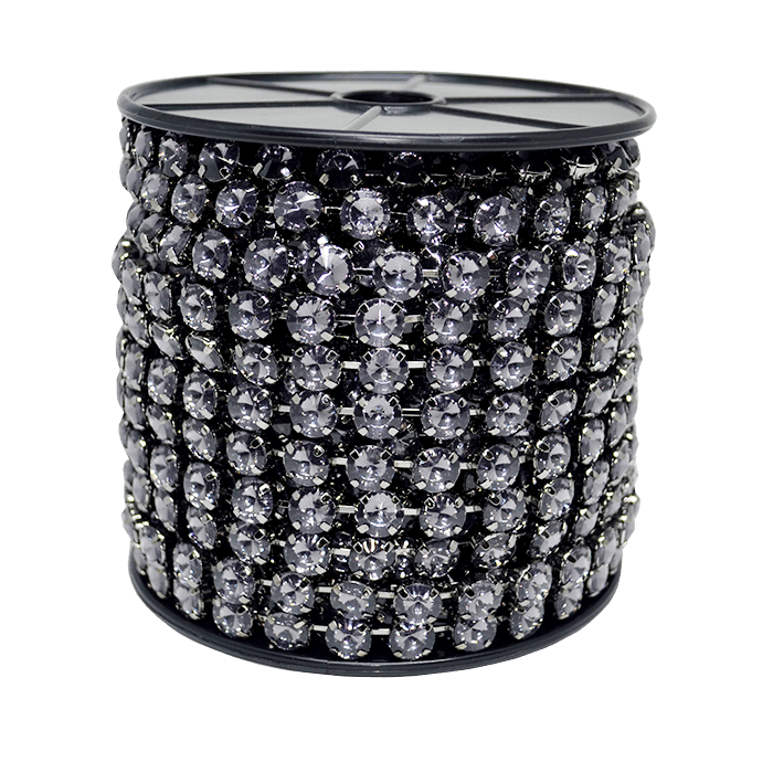 Corrente Mini Rivoli - Pedra Black Diamond, Banho ... - BM Strass