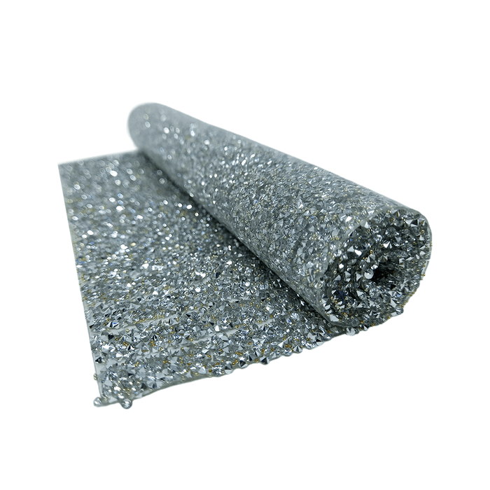 Manta De Strass Rivoli Espaçada 23x40cm - Níquel -... - BM Strass