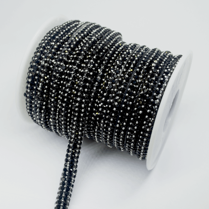 Cordão Infinity 0,6cm - Jet, Base Silicone - 30387 - BM Strass