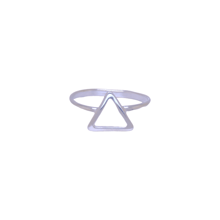 Anel Prata Triângulo Aberto - FloriPratas