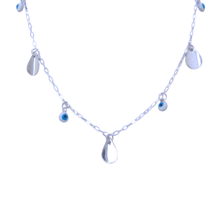 Corrente Prata 925 Chocker Olho Grego - FloriPratas