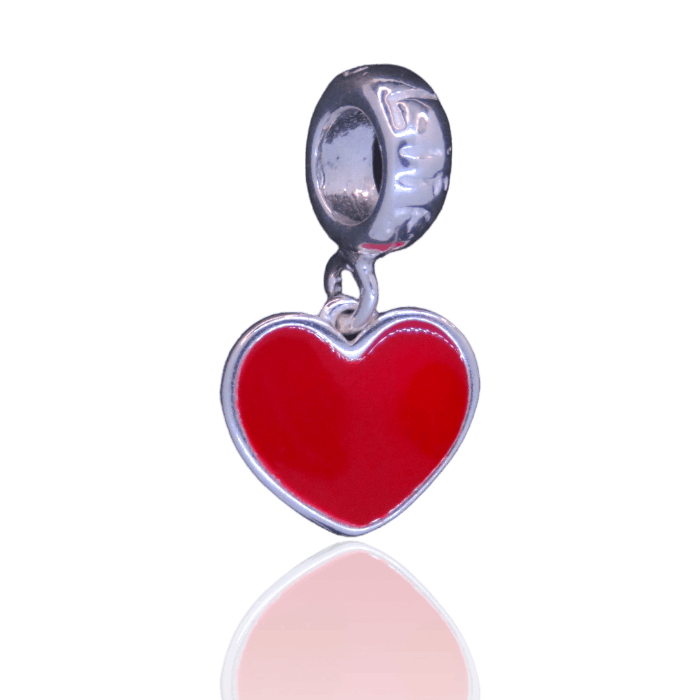 Berloque Prata Coração Vermelho - FloriPratas