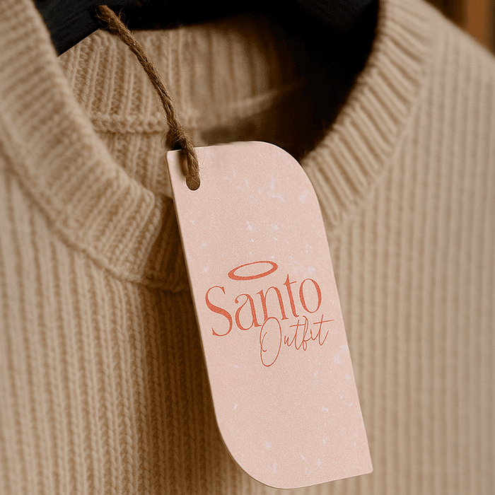 TAG ROUPA FOLHA PERSONALIZADO - Couché 300g Impressão Frente