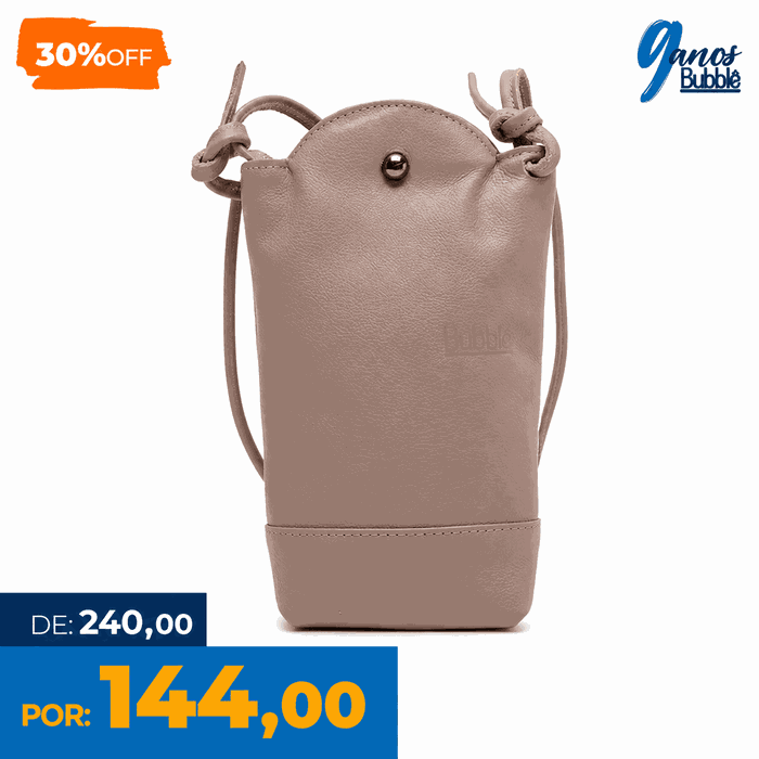 Bolsa de Couro - VIAGEM - Amêndoa - Bubblê