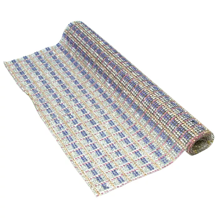 Mini Manta de Strass Xadrez 23x40cm - Lavanda - 20... - BM Strass