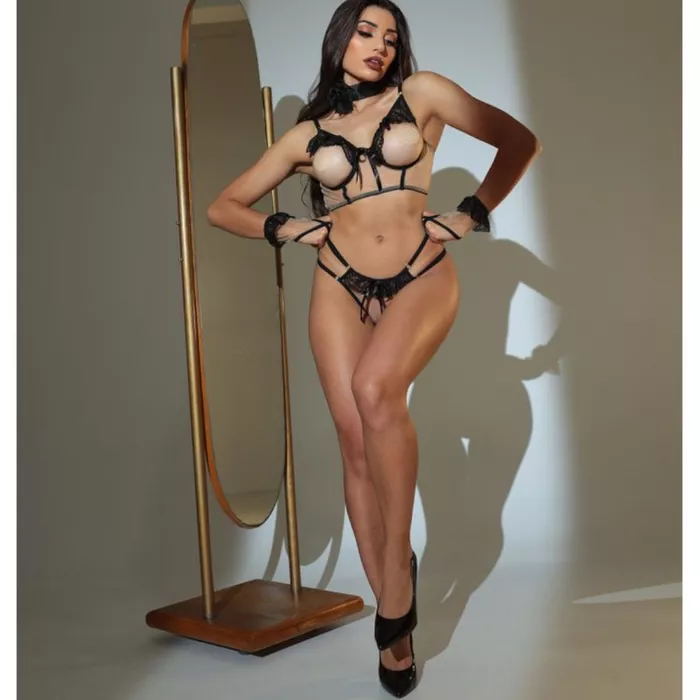 Conjunto Tule Ilusion com Luva - 1008 PRETO - LISERIE