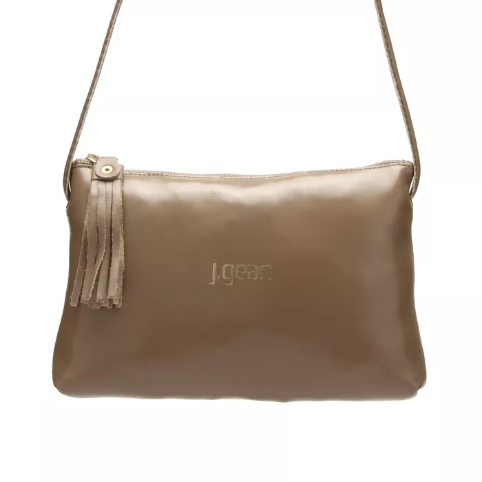 Bolsa transversal ou tiracolo de Couro cor Castanho J.Gean cod. NC0004 