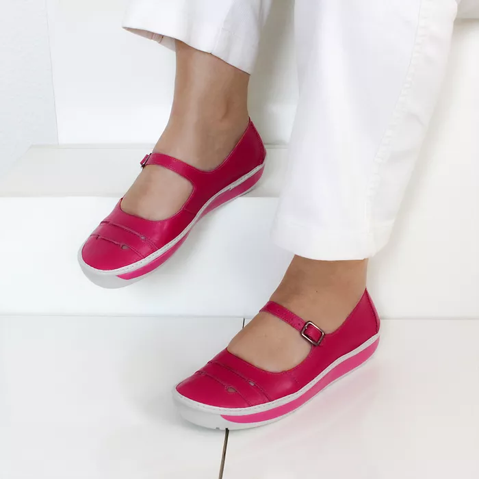 Sapatilha feminina em Couro cor Fuschia J.gean Wave cod. FI0005