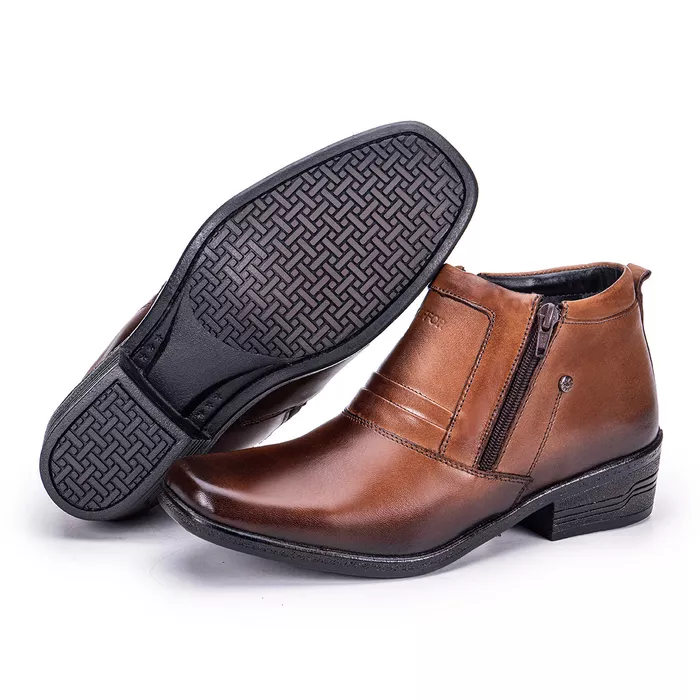 Bota Masculina Social Country de Couro Zíper Arizo... - KÉFFOR Calçados