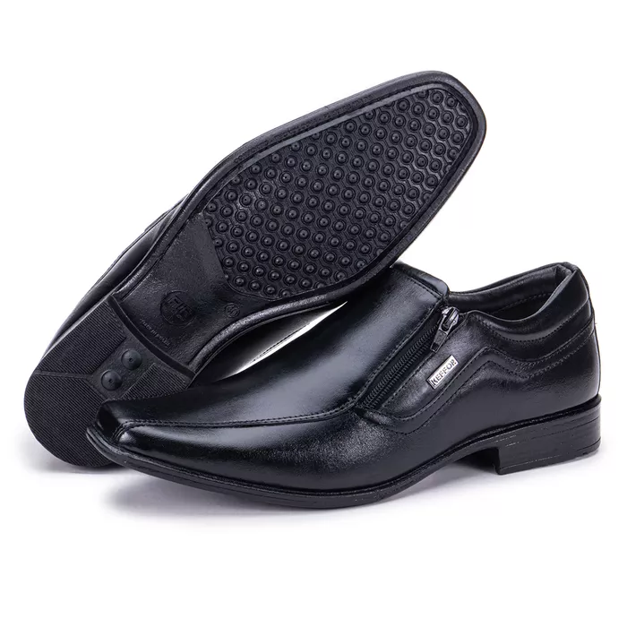 Sapato Social Masculino Couro Legítimo Zíper Preto... - KÉFFOR Calçados