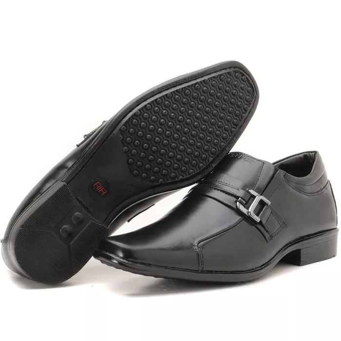 Sapato Social Masculino Em Couro Cor Preto Linha B... - KÉFFOR Calçados