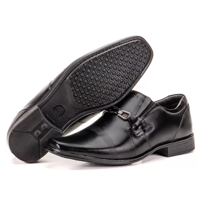 Sapato Social De Couro Legítimo Confortável Preto ... - KÉFFOR Calçados