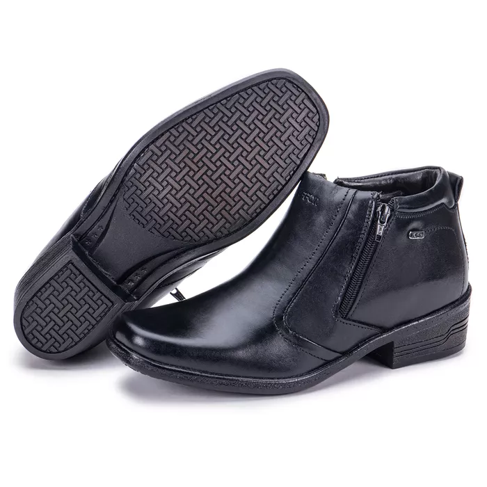 Bota Masculina Country De Couro Macia Preto Arizon... - KÉFFOR Calçados