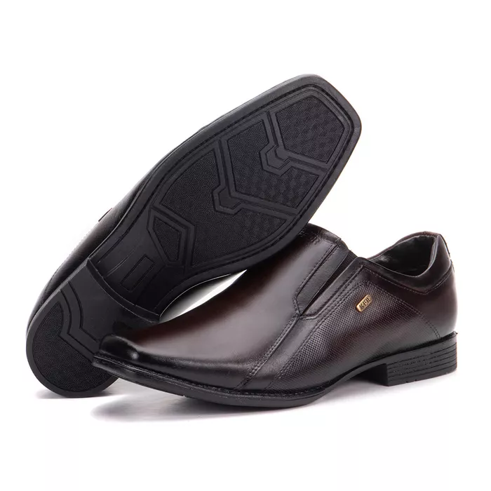 Sapato Masculino Bico Quadrado Couro Marrom Metróp... - KÉFFOR Calçados