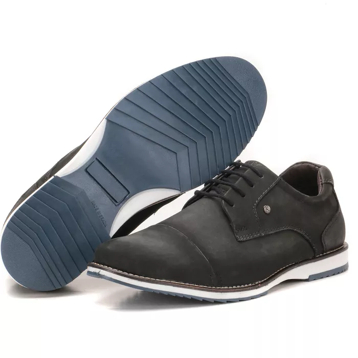 Sapato Oxford Em Couro Fino Chumbo Clássico Espuma... - KÉFFOR Calçados